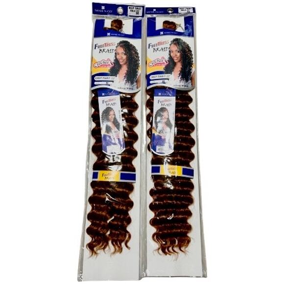 FreeTress Synthetic Hair Crochet Braids Deep Twist 22". Color 30. 2-pack bundle - Picture 3 of 6